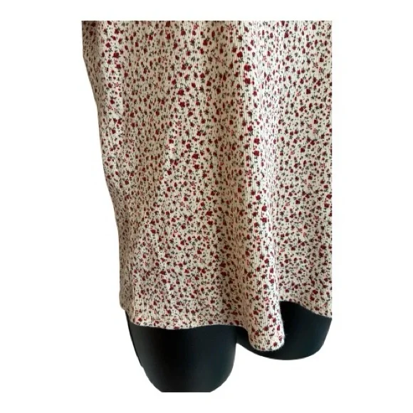 Vintage Women's Faded Glory Floral Top - White and Red Size Large - Picture 4 of 8